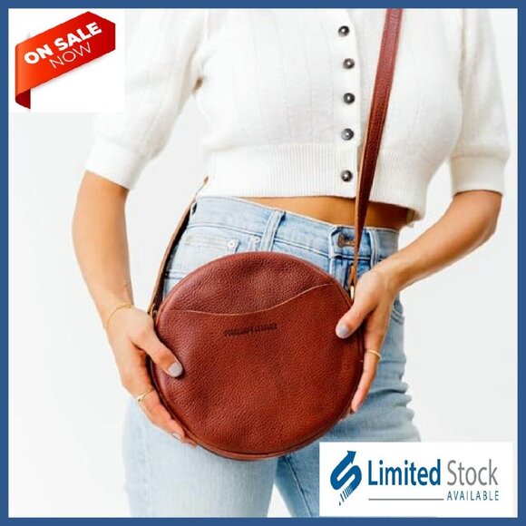 Full Grain Leather Crossbody Bag with Adjustable Strap, Exterior & Interior - Picture 4 of 8